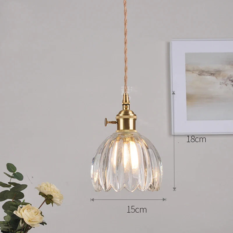 Axyaa Nordic Purple Glass LED Pendant Light, Modern Hanging Lamp for Bar, Bedroom, Dinning Room