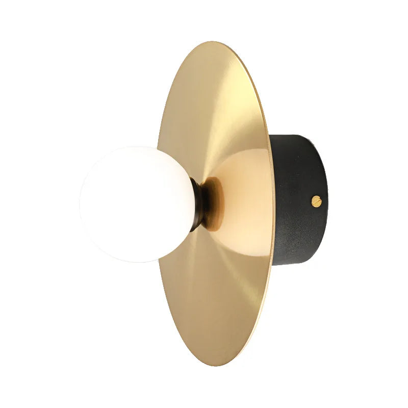 Axyaa Golden Glass Ball Round Wall Sconce for Home Lighting