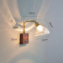 Axyaa Nordic Copper Wall Sconce LED Light with Toggle Switch Wood Canopy