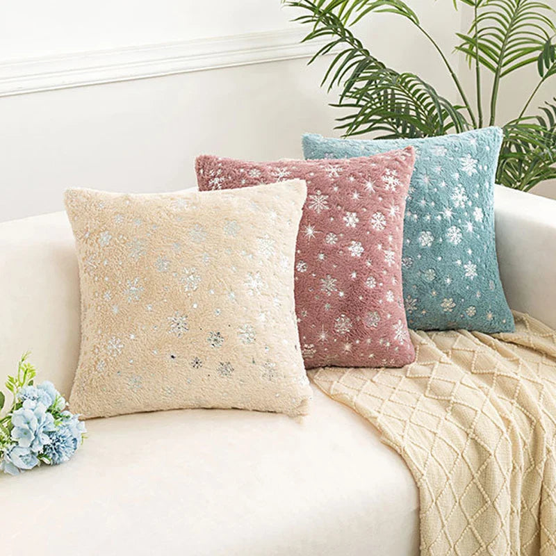 Axyaa Snowflake Flocked Cushion Cover 40x40 50x50