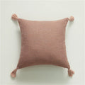 Axyaa Linen Pillow Covers with Tassels - 18x18" Square Throw Pillows for Home Decor