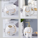 Axya Elephant Bathroom Set: Cup, Toothbrush Holder, Lotion Bottle, Soap Dish