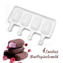 Axyaa 4-Cavity Silicone Ice Cream Mold for Baking and Popsicles