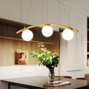Nordic Wooden Chandelier with White Glass Ball Design for Axyaa Home Lighting