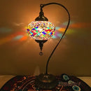 Axyaa Vintage Turkish Mosaic Swan Table Lamp Glass Handcrafted Art Deco Bed Light