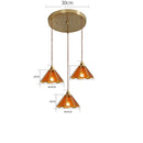 Axyaa Japanese Style Vintage Glass Copper Pendant Lights