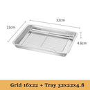 Axyaa Stainless Steel Baking Pan Cooling Rack Grid Bread Pastry Tray BBQ Oil Filter
