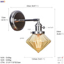 Axyaa Amber Glass Ball Wall Lights Modern LED Wall Lamp