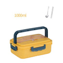 Axyaa Portable Lunch Bento Box with Spoon & Chopsticks - Leakproof Wheat Straw Container