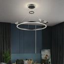 Axyaa Modern Gold Coffee Black Butterfly Chandelier with Rings Home Lighting