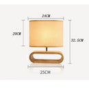Axya Nordic Wood Table Lamp with Cloth Lampshade for Living Room and Bedroom