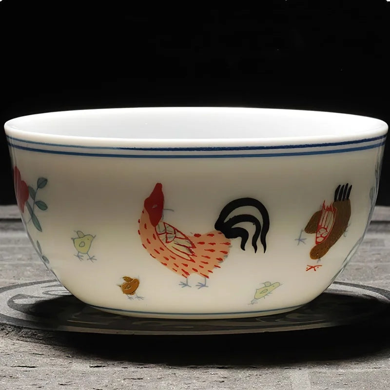 Axya Chinese Style Handmade Antique Bone Chicken Cup Tea Wine Water Cup