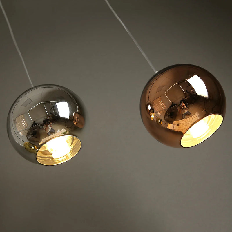 Axyaa Golden Ball Glass Pendant Lights for Kitchen, Living Room, and Cafe