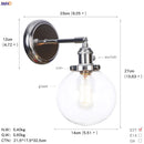 Axyaa Amber Glass Ball Wall Lights Modern LED Wall Lamp