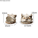 Axya Lion Dance Ceramic Tissue Box & Desktop Organizer Holder Snack Key Dish
