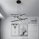 Axyaa Black Acrylic LED Chandelier for Modern Minimalist Home Interior Lighting
