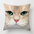Axyaa Cat Face Print Throw Pillow Cover for Home Sofa Decor