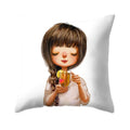 Axyaa Yoga Girl Printed Polyester Cushion Cover for Home Decor 45x45CM