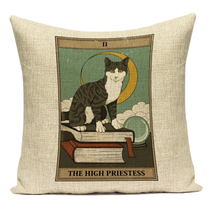 Axyaa Retro Pet Pattern Cushion Cover - Decorative Sofa Linen Pillow Case