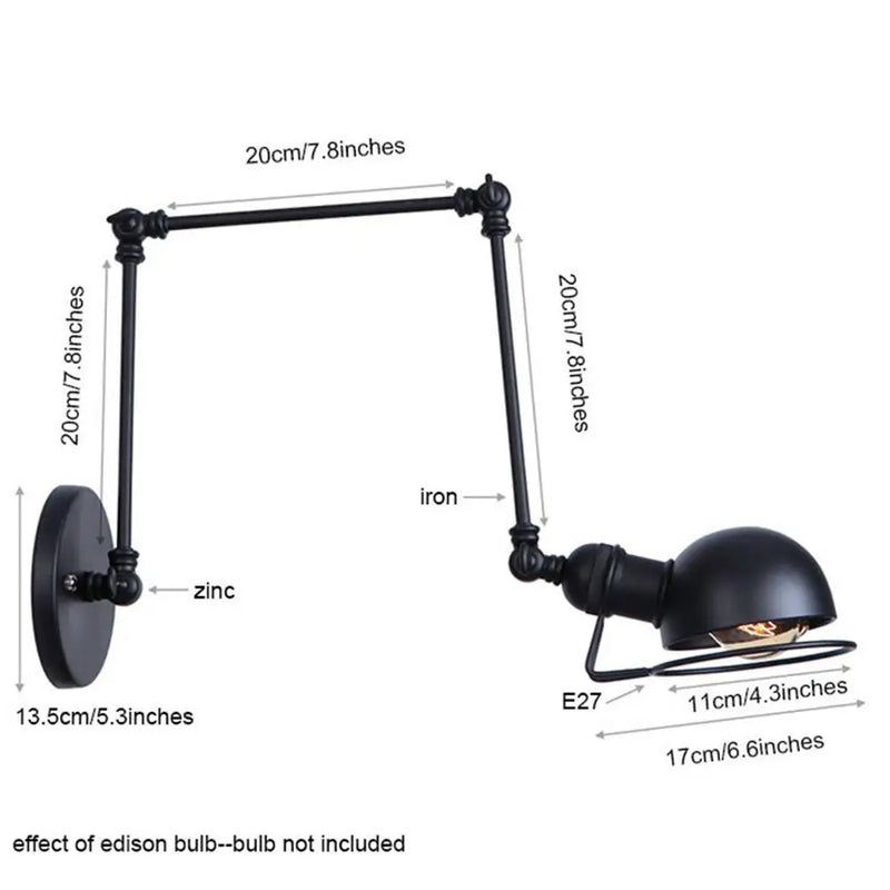 Axyaa Metal Head Bar Wall Sconce Light for Country Rural Spaces