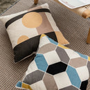 Axyaa Abstract Geometric Cotton Embroidery Cushion Cover Home Decor