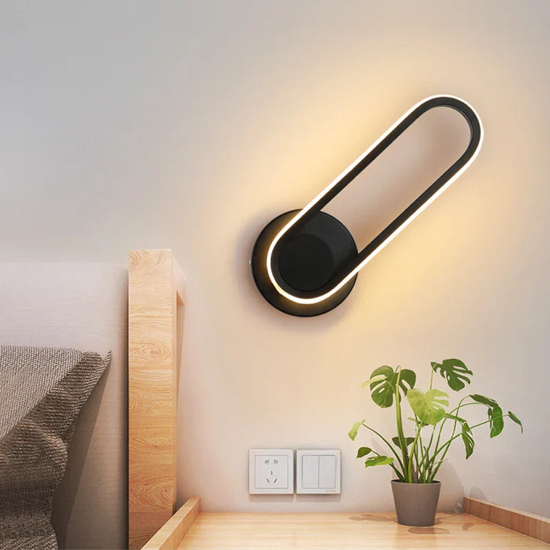 Axyaa Modern 12W LED Wall Lamp 330° Rotatable Bedside Sconce Indoor Lighting