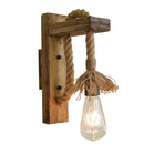 Axyaa Vintage LED Wall Lamp Rope Wooden Interior Lighting Fixtures