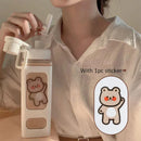 Axyaa Kawaii Shaker Water Bottle with Straw Sticker  ]];