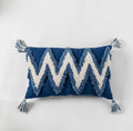 Moroccan Style Navy Blue Zigzag Pillow Cover 45x45cm Axyaa