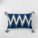 Moroccan Style Navy Blue Zigzag Pillow Cover 45x45cm Axyaa