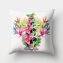 Axyaa Halloween Floral Skull Print Cushion Cover - Nordic Style 45X45CM
