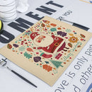 Axyaa Christmas Retro Fabric Napkins Set - Festive Table Decor for Home & Restaurant
