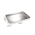 Axyaa Stainless Steel Deep Rectangle Serving Tray for Fruits, Buffet, and Kitchen Storage
