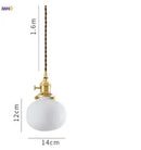 Axyaa Copper Ceramic LED Pendant Light Modern Hanging Lamp for Home Indoor Lighting