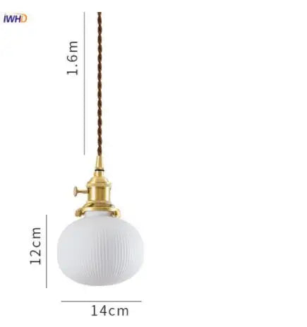 Axyaa Ceramic LED Pendant Light - Modern Copper Hanging Lamp