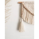 Axyaa Macrame Wall Hanging with Wood Beads and Tassels, Handmade Woven Decor for Home Office