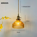 Axyaa Glass Hanging Lamp with Switch | Nordic Copper Pendant Light Fixture