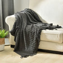 Axyaa Nordic Knit Throw Blanket Yellow Plaid 130x230cm