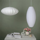 Axya White Silk Pendant Light: Modern Nordic Living Room Decor, Cafe Hanging Lamp
