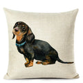 Colourful Bull Terrier & Dachshund 3D Cushion Cover for Home Sofa by Axyaa