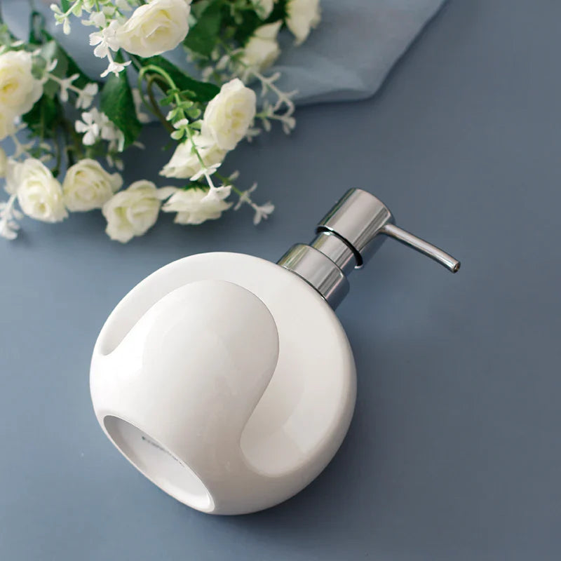 Axya Ceramic Lotion & Shampoo Dispenser for Bathroom & Shower Organizing