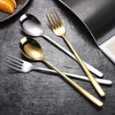 Axyaa Stainless Steel Long Handle Spoon Fork Set for Home Kitchen Dining