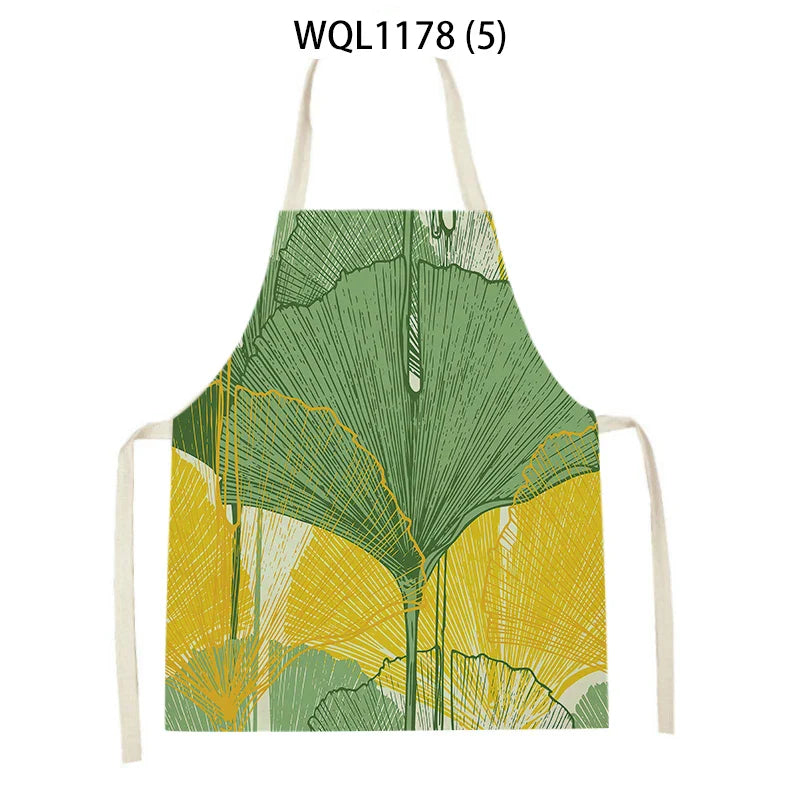 Tropical Jungle Print Kitchen Apron, Axyaa Plant Leaves Chef Bib for Kids Men Women