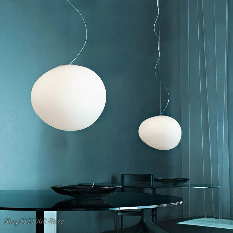 Axyaa Modern Glass Pendant Light for Dining Room Kitchen - Irregular LED Hanging Lamp