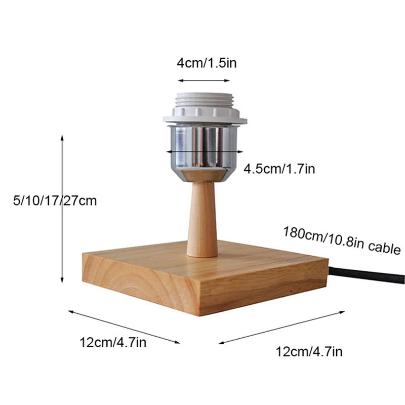 Solid Wooden Lamp Base Holder with on/off switch for DIY Table Lamp by Axyaa