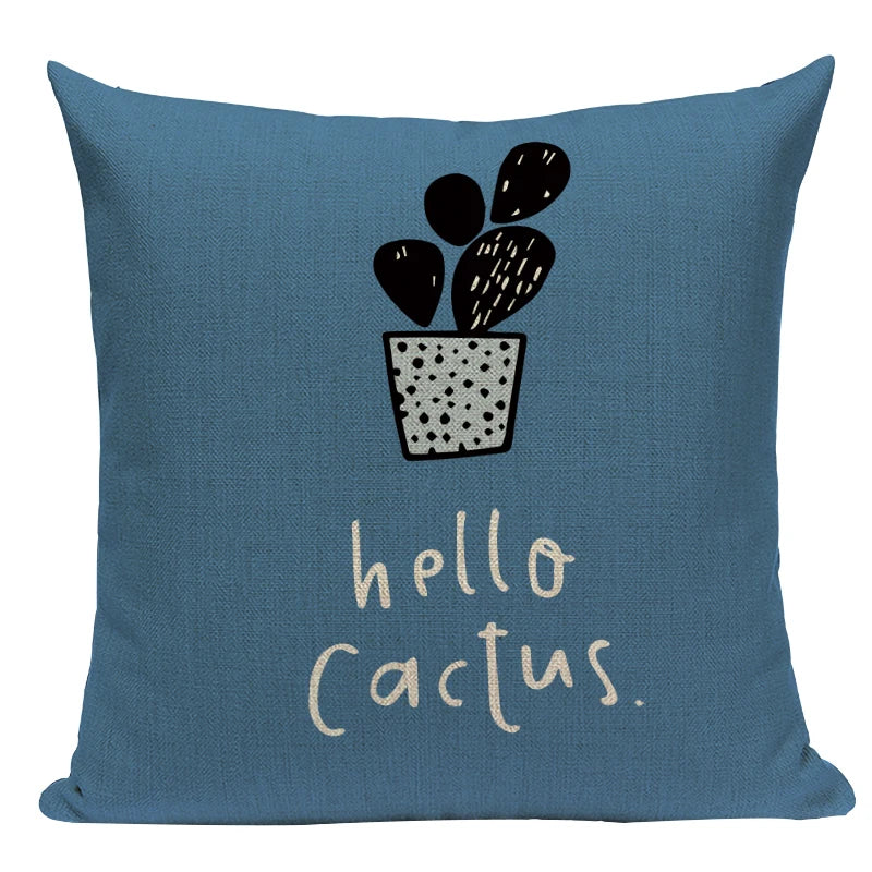 Axyaa Cactus Desert Decor Pillow Covers Scenery Floral Cushion Case
