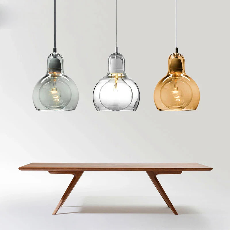 Axyaa Modern Glass LED Pendant Light - Elegant Retro Dining Room and Bar Lamp E27