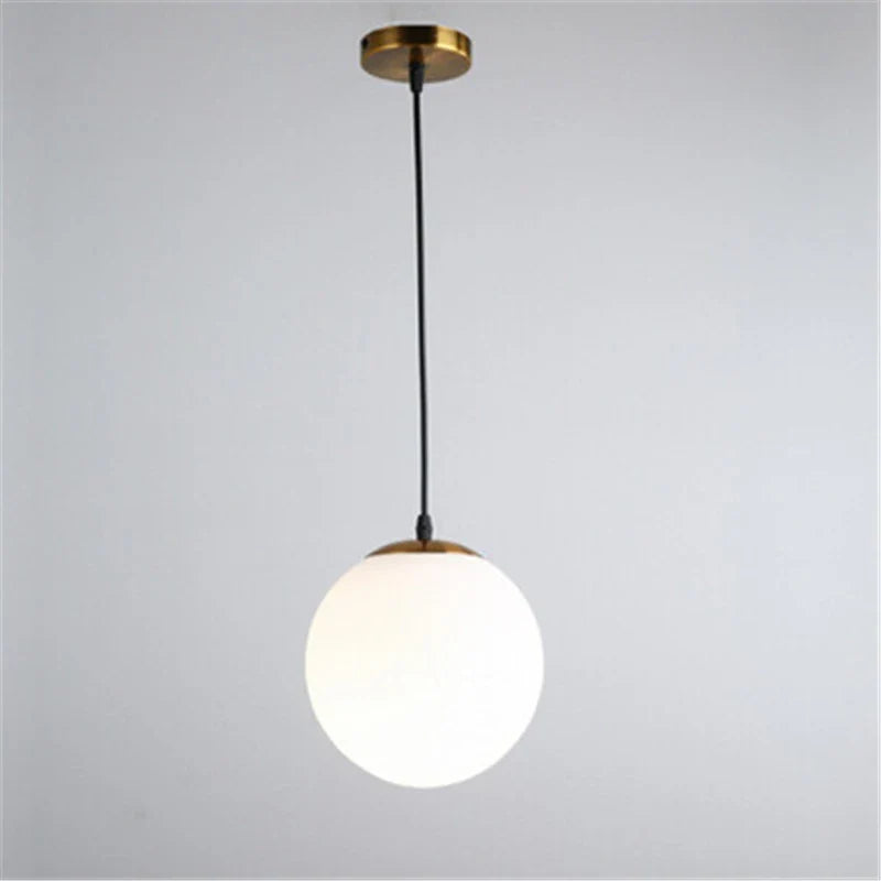 Modern Gold Glass Ball Pendant Lamp by Axya: LED Ceiling Fixture for Living Room Bedroom