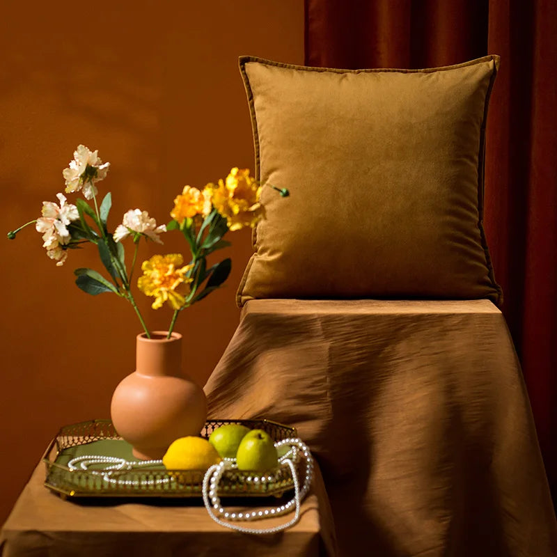 Velvet Decorative Pillow Cover 30x50cm for Living Room Sofa - Axyaa Palette