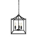 Axyaa Farmhouse Chandelier: E14 Black Modern Droplight for Dining, Kitchen, Living Room